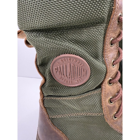 Palladium Pampa Tactical Women's High Top Lace Up Boots Green Brown Size 8.5 - Picture 2 of 10